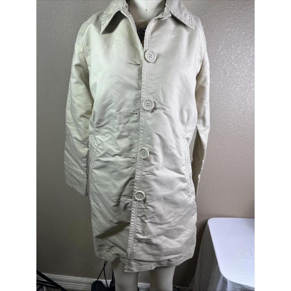 Eddie Bauer Tan Pea Coat Long Light Weight Barn Coat Womens Size M